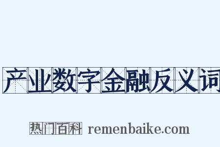 产业数字金融反义词是什么意思的图片